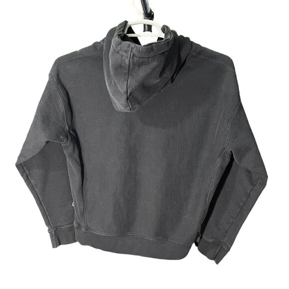 Vtg Champion Reverse Weave Stitched Logo Pullover Hoodie Black Size Kid's Large - Picture 2 of 9